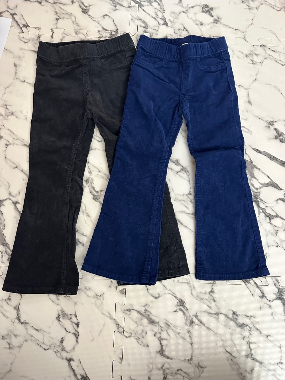 H&M Girls/Kids Corduroy Flared Pants - Charcoal & Navy Blue